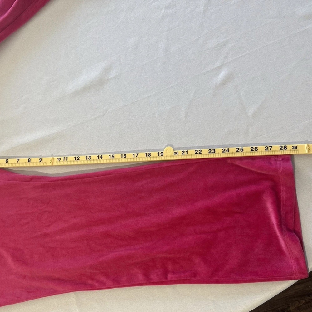 JUICY COUTURE Velvet Tracksuit Bling Hoodie & Pants Hot Pink Size XL Retro Y2K - Picture 15 of 16